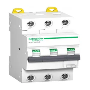 Дифавтомат Schneider Electric Acti9 3P 10А ( C ) 10 кА, 30 мА ( A ), A9D17310 (ШНАЙДЕР) Дифавтомат Schneider Electric Acti9 3P 10А ( C ) 10 кА, 30 мА ( A ), A9D17310 (ШНАЙДЕР)