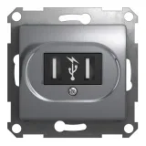 Schneider Electric GSL000332 Розетка 2xUSB Glossa, алюминий