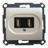 Schneider Electric GSL000632, розетка 2xUSB Glossa, перламутр