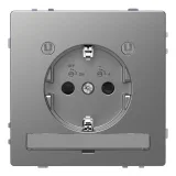 Розетка Schneider Electric MERTEN D-LIFE, скрытый монтаж, с заземлением, нержавеющая сталь