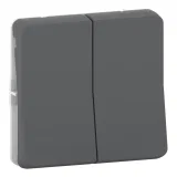 Schneider Electric MUR35326 Mureva S — двойной кнопочный выключатель, антрацит, IP55