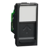 NU341654 SE UNICA MODULAR РОЗЕТКА компьютерная, RJ45, одиночная, кат. 6 STP, 1 модуль, АНТРАЦИТ