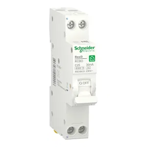 Schneider Electric Resi9 R9D88625 автоматический выключатель дифференциального тока (АВДТ) 25 А, 30 мА, тип A, кривая C, 2 полюса (ШНАЙДЕР) Schneider Electric Resi9 R9D88625 автоматический выключатель дифференциального тока (АВДТ) 25 А, 30 мА, тип A, кривая C, 2 полюса (ШНАЙДЕР)
