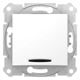 SDN1400121 Выключатель одноклавишный с подсветкой Schneider Electric Sedna, на винтах, белый